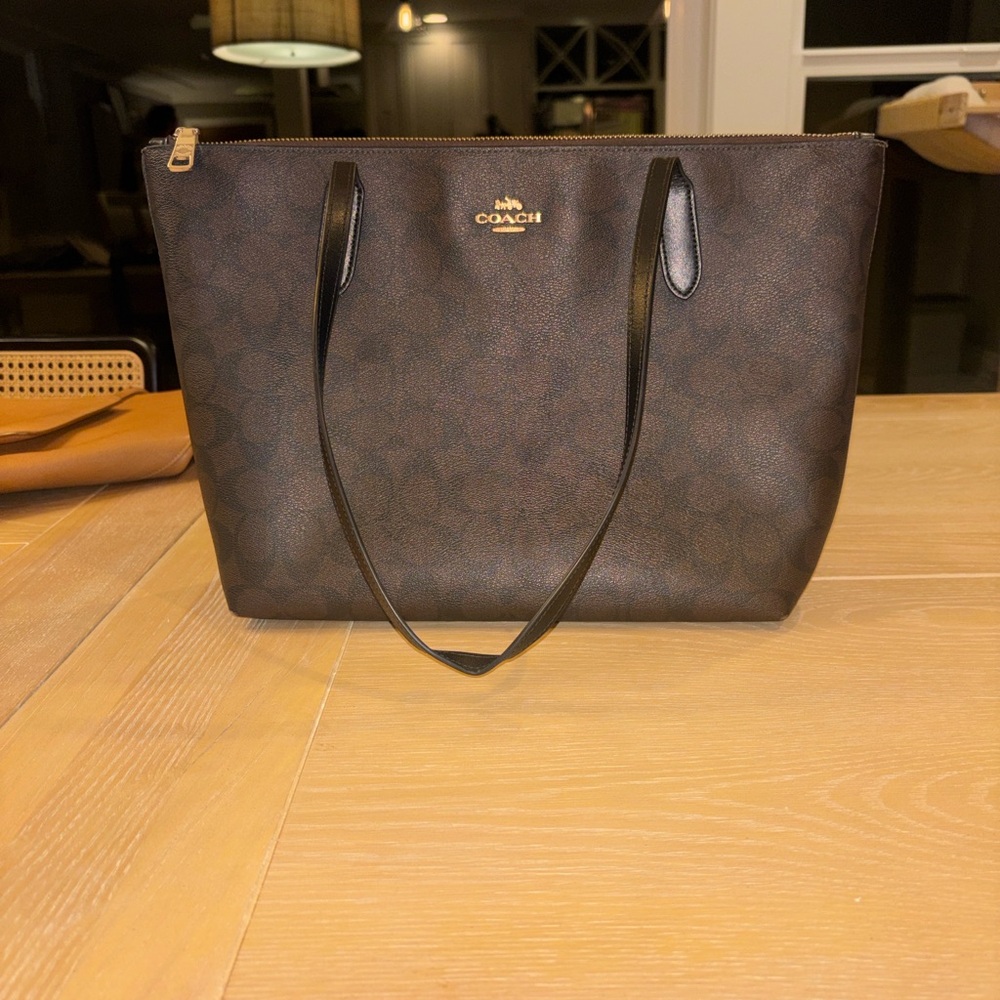 Coach Dark Brown Tote Bag - Medium